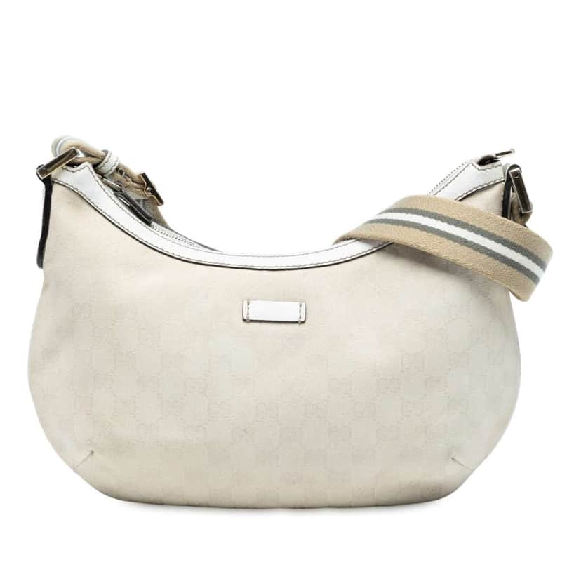 Gucci GG Canvas Web Crossbody White Canvas Good condition - Front View