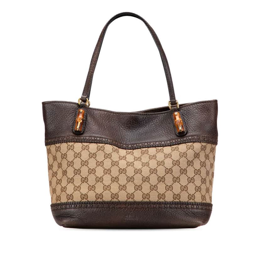 Gucci GG Canvas Laidback Crafty Tote Brown Canvas Good condition - Front View