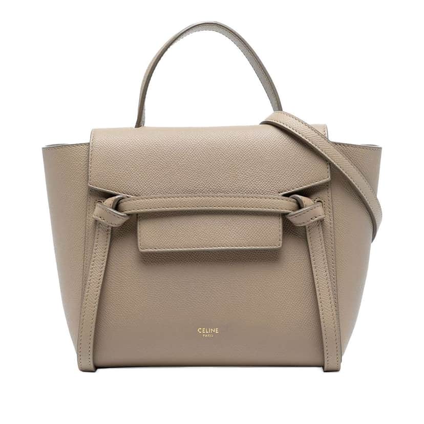 Celine Nano Grained Calfskin Belt Bag Brown Leather Good condition - Front View