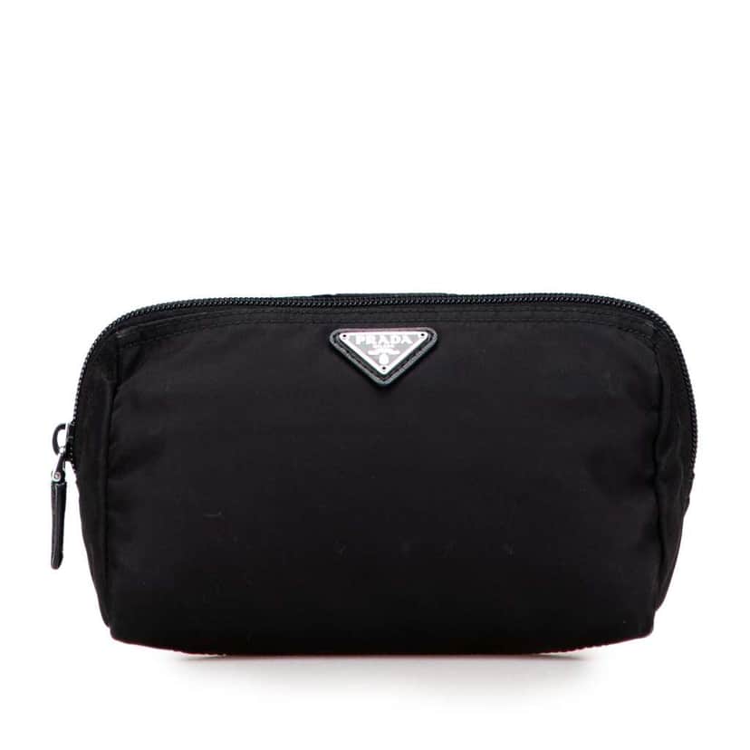 Prada Tessuto Cosmetic Pouch Black Good condition - Front View
