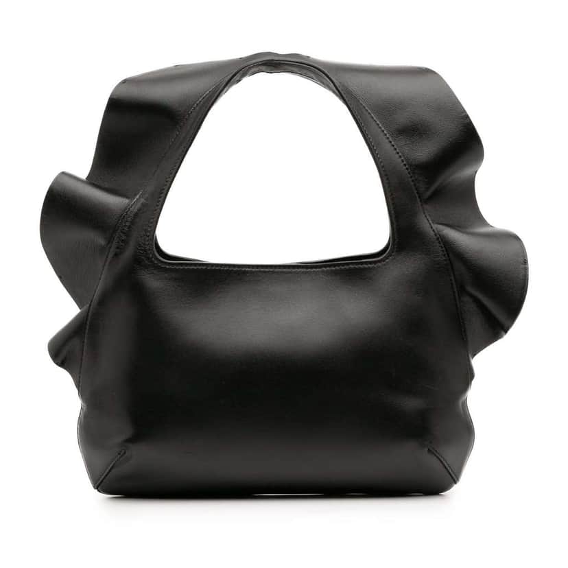 Valentino Small Nappa Atelier 04 Rouches Edition Hobo Black Leather Good condition - Front View