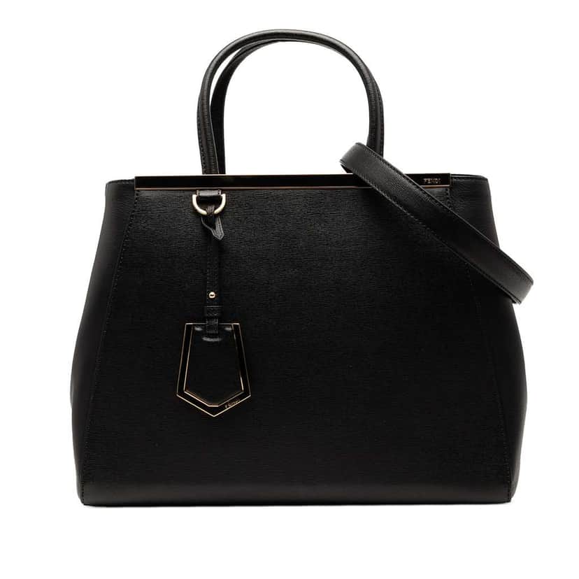 Fendi Medium Leather 2Jours Satchel Black Leather Good condition - Front View