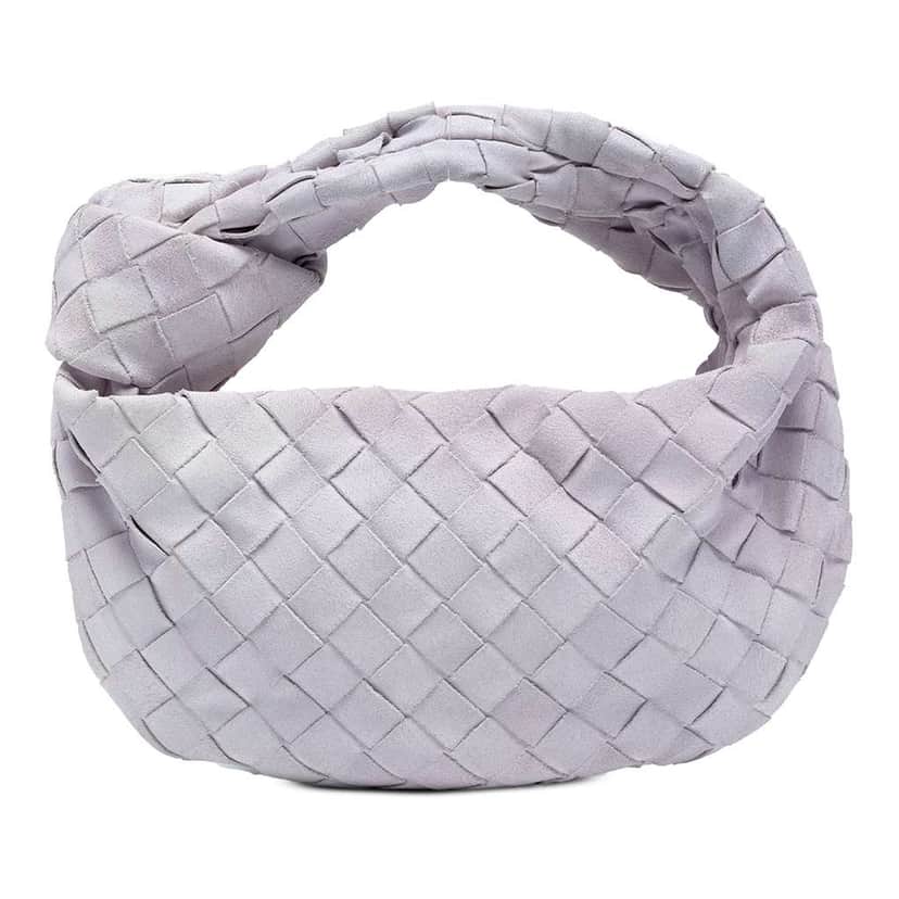 Bottega Veneta Mini Suede Intrecciato Jodie Purple Leather Good condition - Front View