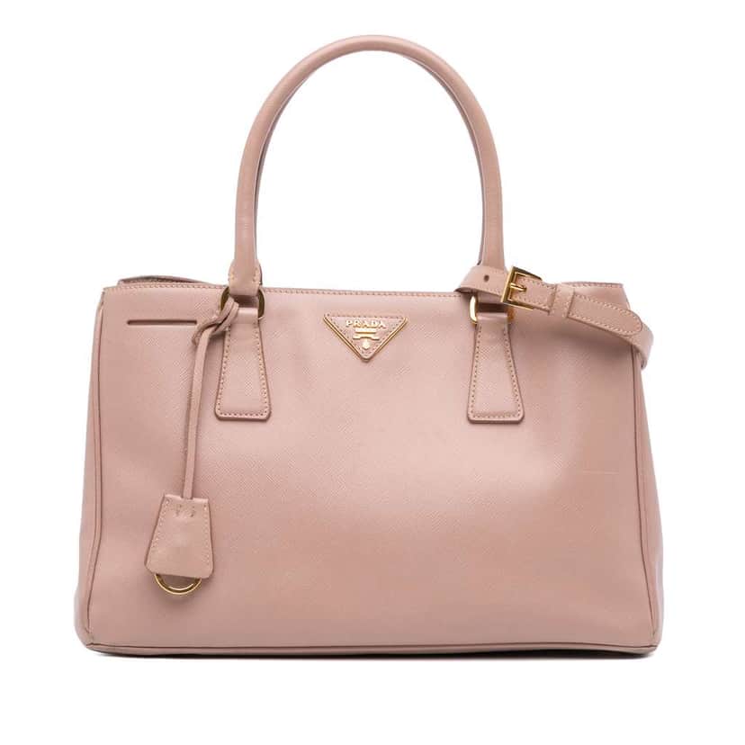 Prada Medium Saffiano Lux Galleria Satchel Brown Leather Good condition - Front View
