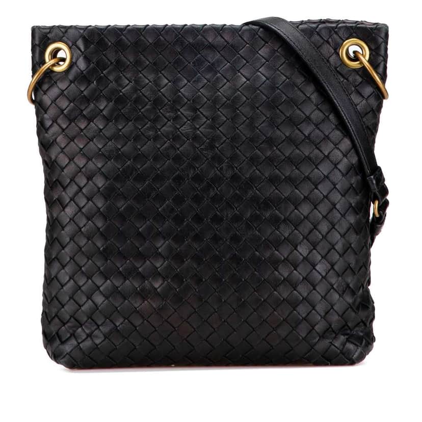 Bottega Veneta Nappa Intrecciato Crossbody Black Leather Good condition - Front View