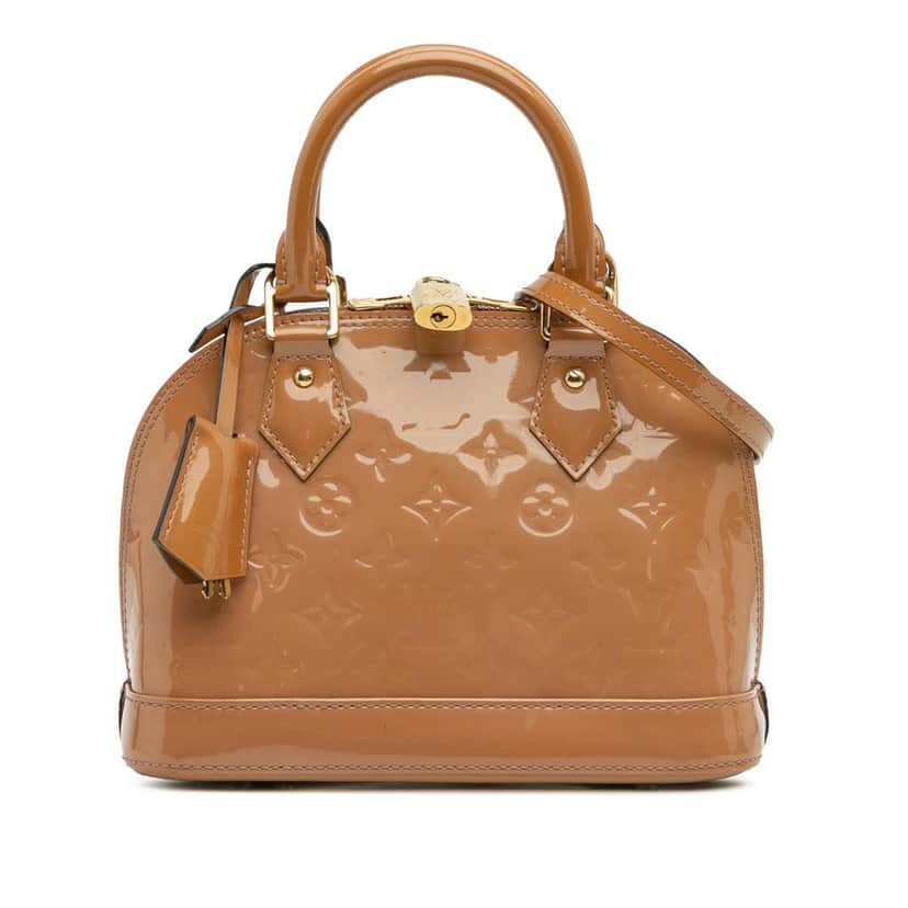 Louis Vuitton Monogram Vernis Alma BB Brown Leather Good condition - Front View