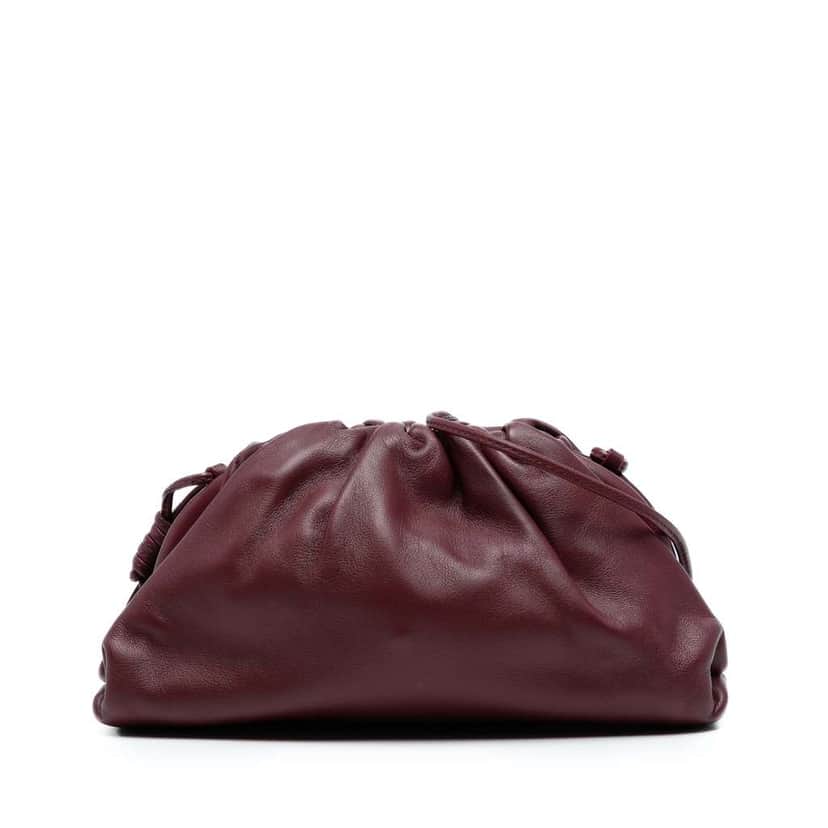 Bottega Veneta Lambskin The Mini Pouch Crossbody Red Leather Good condition - Front View