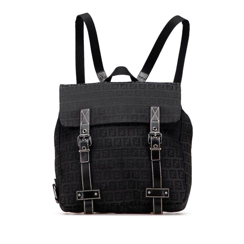 Fendi Zucchino Canvas Backpack Black Canvas Good condition - Front View