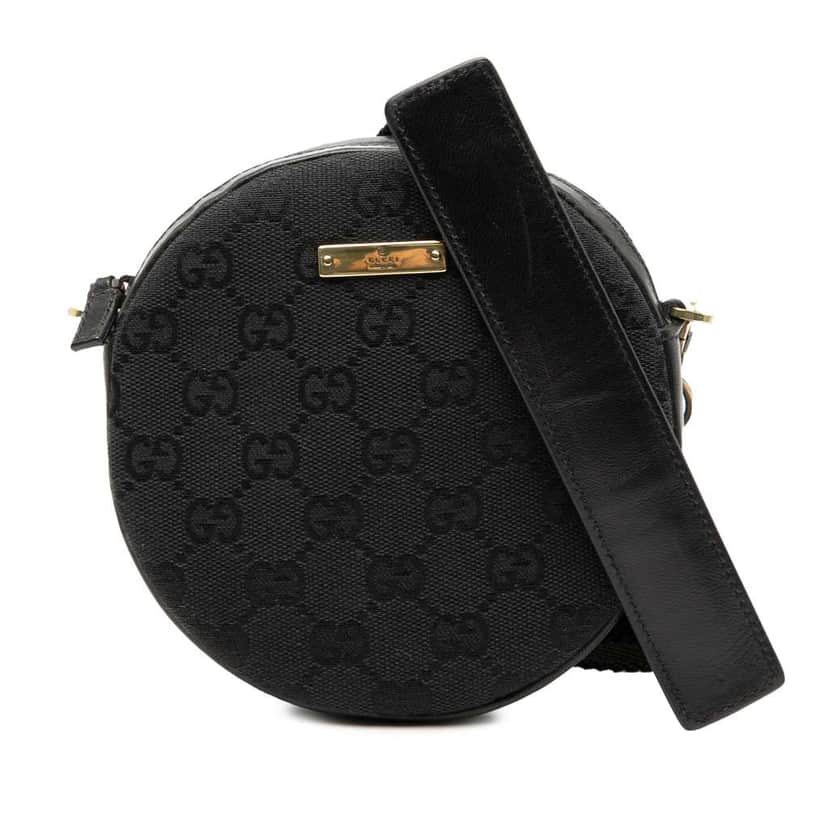 Gucci GG Canvas Round Crossbody Black Canvas Good condition - Front View