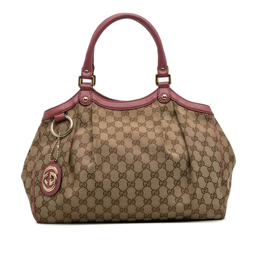 Gucci Medium GG Canvas Sukey Tote Brown Canvas Good condition - Front View