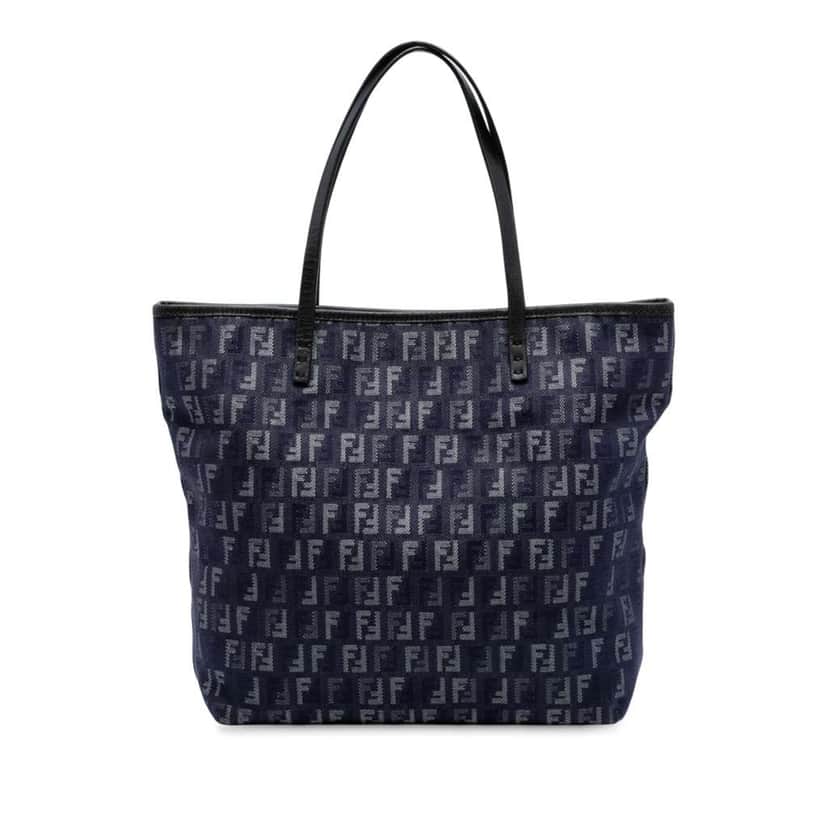 Fendi Zucchino Denim Tote Blue Denim Very good condition - Front View