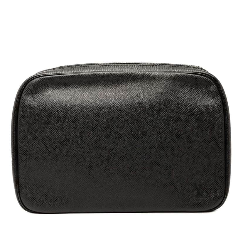 Louis Vuitton Taiga Toiletry Pouch GM Black Leather Good condition - Front View