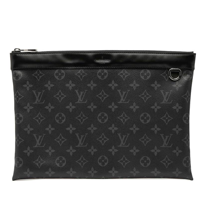 Louis Vuitton Monogram Eclipse Discovery Pochette GM Black Good condition - Front View