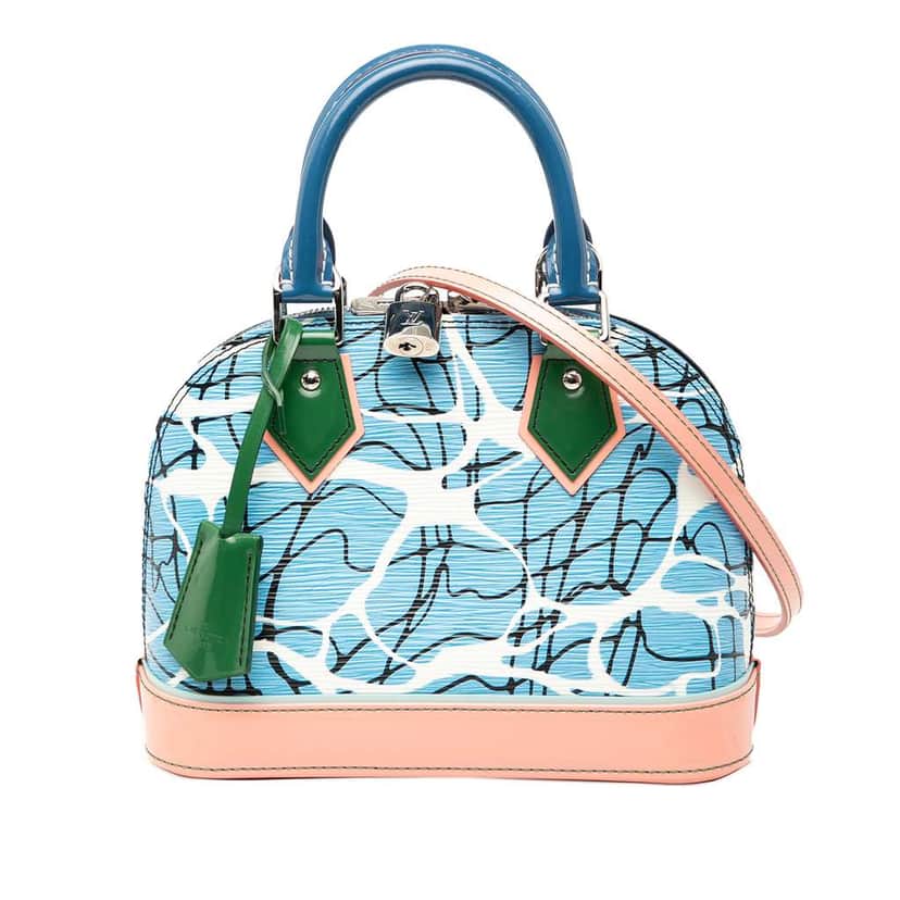 Louis Vuitton Epi Aqua Alma BB Blue Leather Good condition - Front View