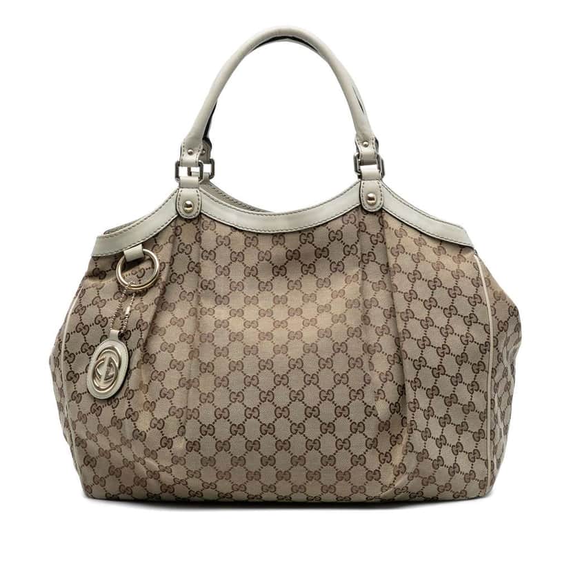 Gucci Large GG Canvas Sukey Tote Brown Canvas Good condition - Front View