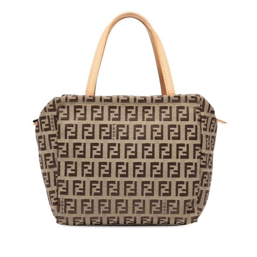 Fendi Zucchino Canvas Handbag Brown Canvas Good condition - Front View