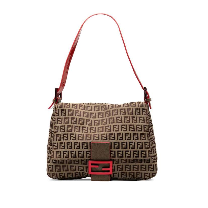 Fendi Zucchino Canvas Mamma Forever Brown Canvas Good condition - Front View
