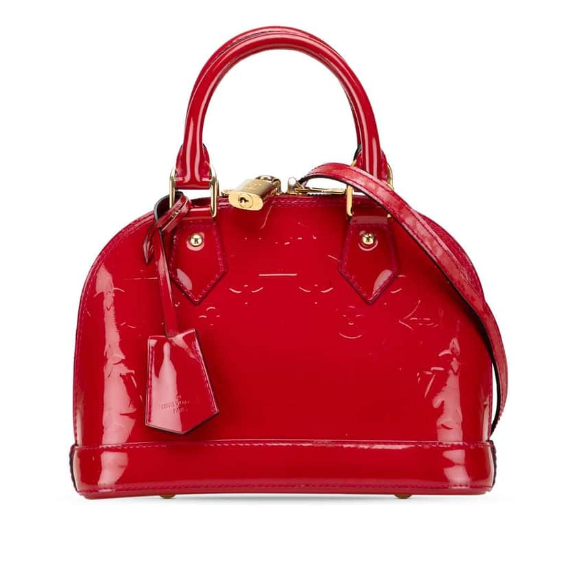 Louis Vuitton Monogram Vernis Alma BB Red Leather Good condition - Front View