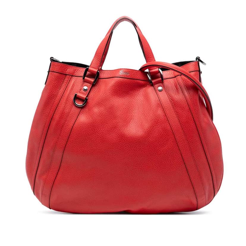 Gucci Leather Abbey D Ring Convertible Tote Red Leather Good condition - Front View