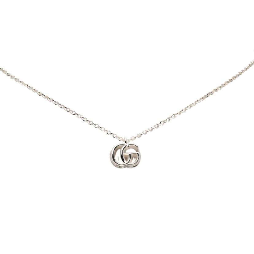 Gucci Sterling Silver GG Marmont Pendant Necklace Silver Silver Good condition - Front View