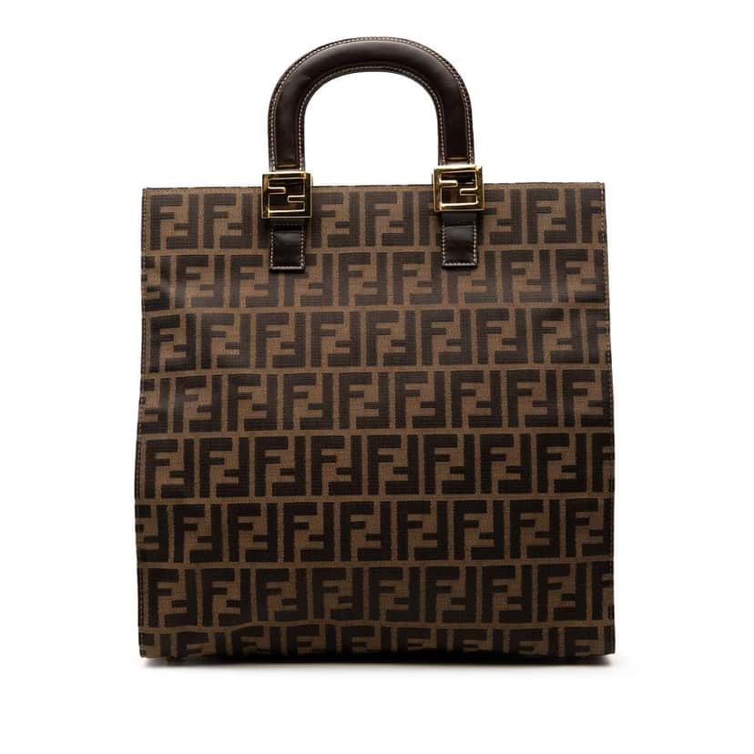 Fendi Zucca Canvas Twins Tote Brown Canvas Very good condition - Front View