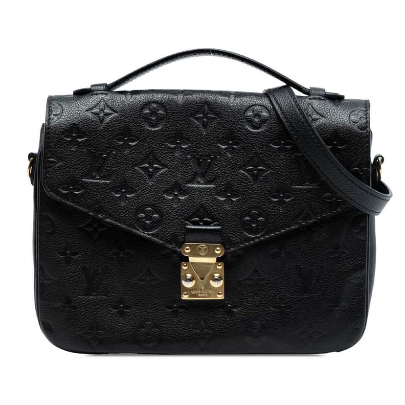 Louis Vuitton Monogram Empreinte Pochette Metis Black Leather Good condition - Front View