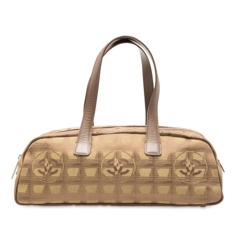 Chanel New Travel Line Nylon Handbag Brown Good condition - Front View