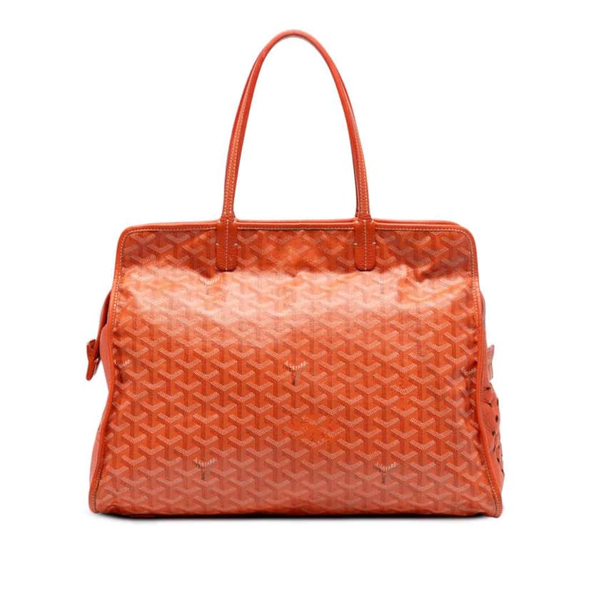 Goyard Goyardine Sac Hardy Pet Carrier PM Orange Canvas Good condition - Front View