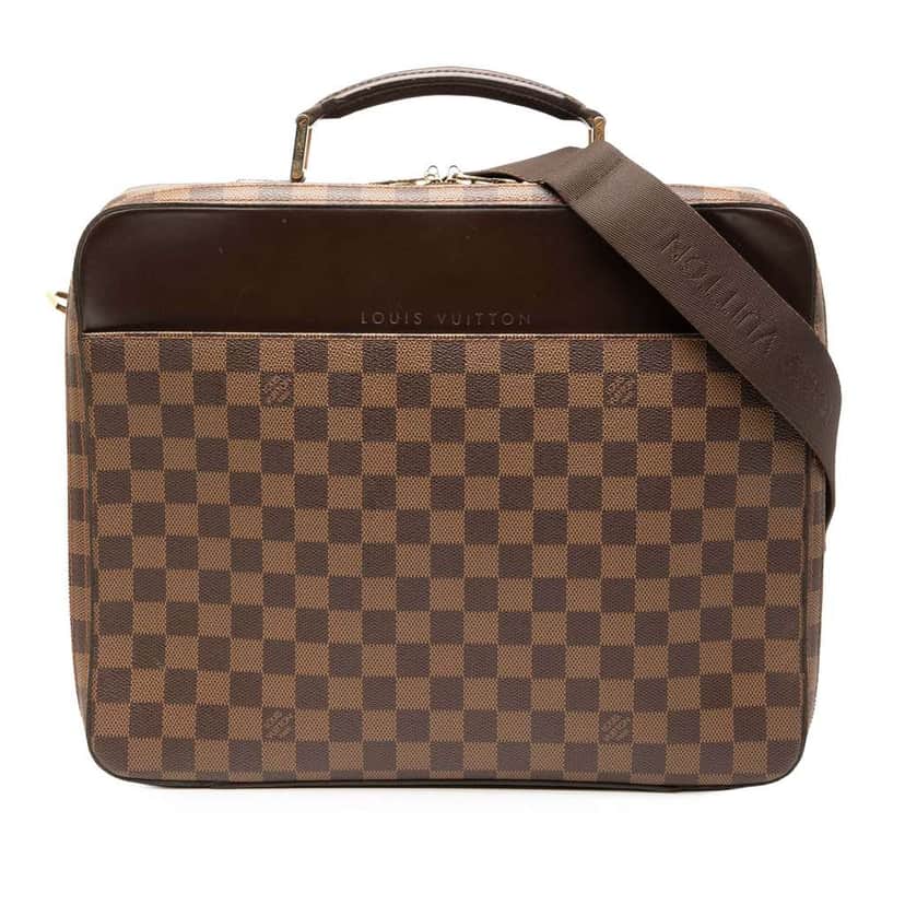 Louis Vuitton Damier Ebene Porte Ordinateur Sabana Brown Fair condition - Front View