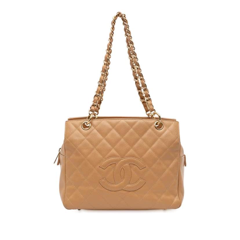 Chanel Petite Caviar Timeless Tote Brown Leather Good condition - Front View