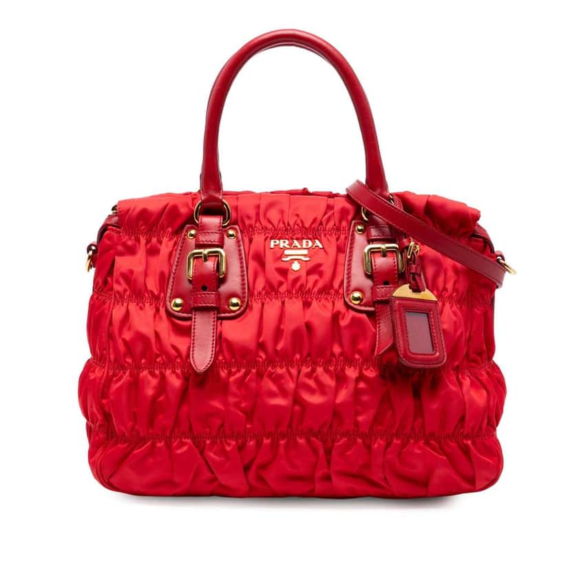 Prada Tessuto Gaufre Satchel Red Good condition - Front View
