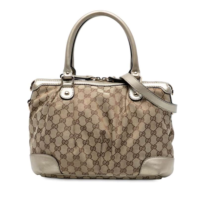 Gucci GG Canvas Sukey Satchel Brown Canvas Good condition - Front View