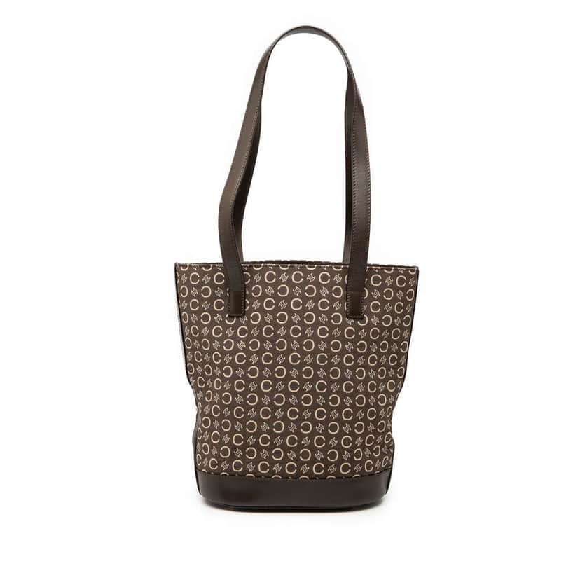 Celine C Macadam Canvas Bucket Bag Brown Canvas Very good condition - Front View