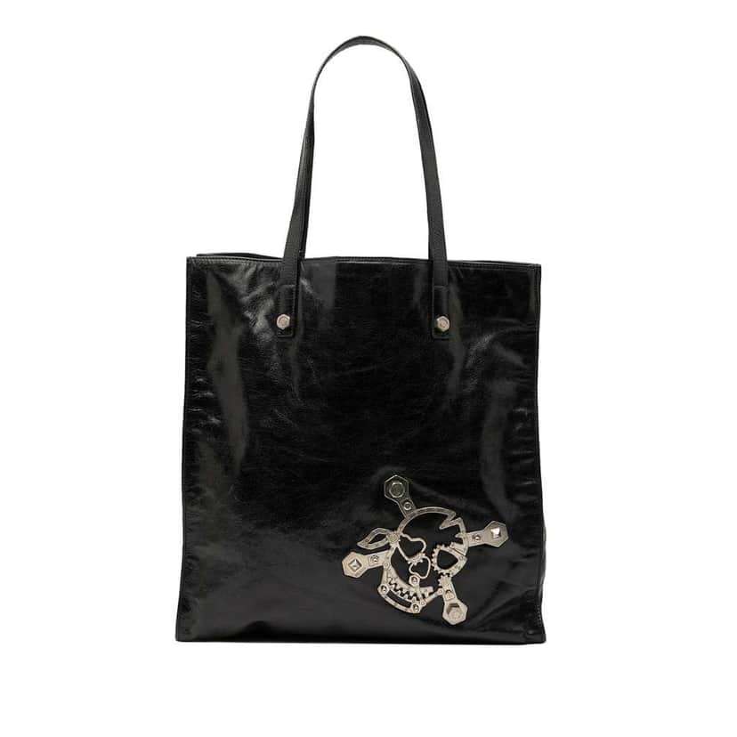 Prada Nappa Leather Antique Skull Tote Black Leather Good condition - Front View