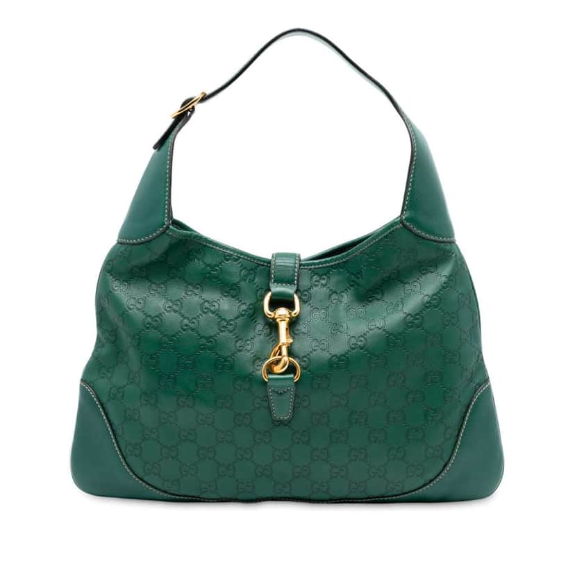 Gucci Guccissima Jackie O Bouvier Hobo Green Leather Good condition - Front View