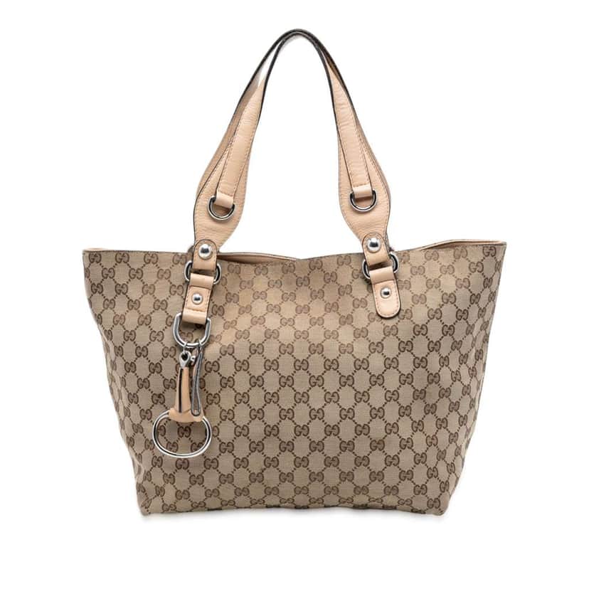Gucci GG Canvas Icon Bit Tote Brown Canvas Good condition - Front View