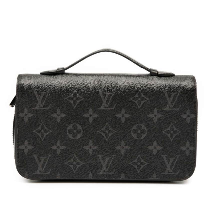 Louis Vuitton Monogram Eclipse Zippy XL Wallet Black Good condition - Front View