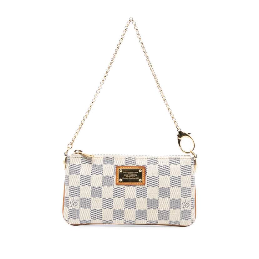 Louis Vuitton Damier Azur Pochette Milla MM White Good condition - Front View