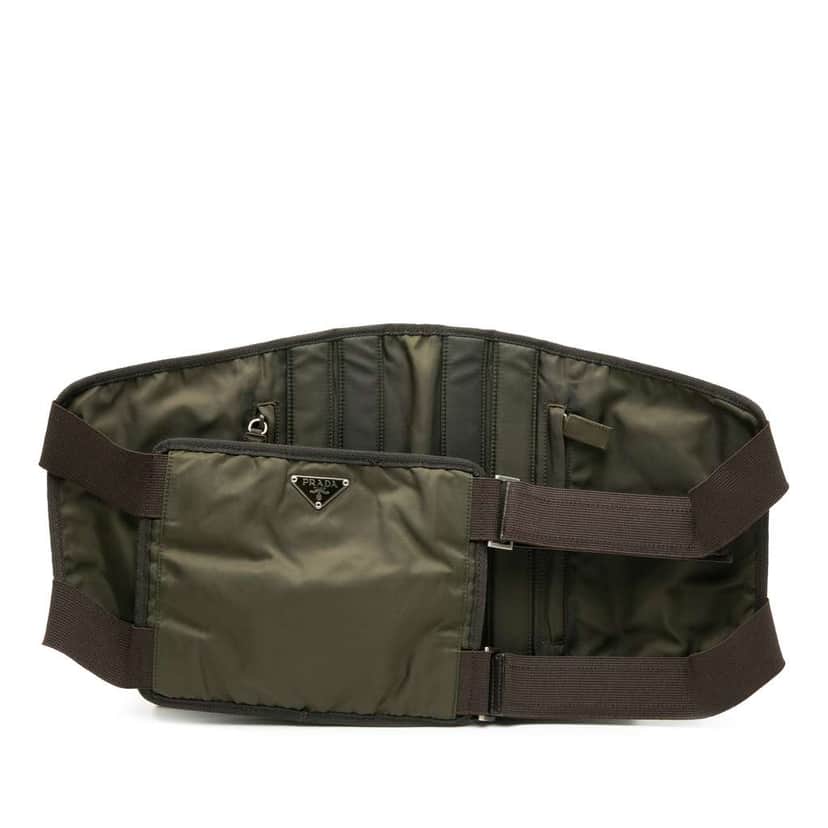 Prada Tessuto 1999 Tactical Belt Bag Brown Good condition - Front View
