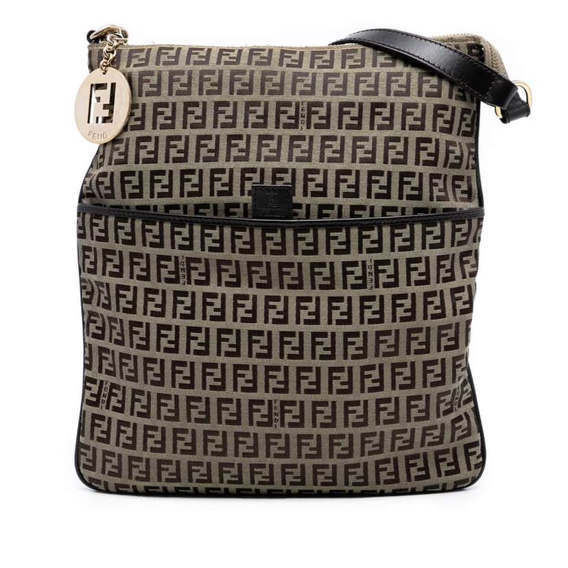 Fendi Zucchino Canvas Crossbody Brown Canvas Very good condition - Front View