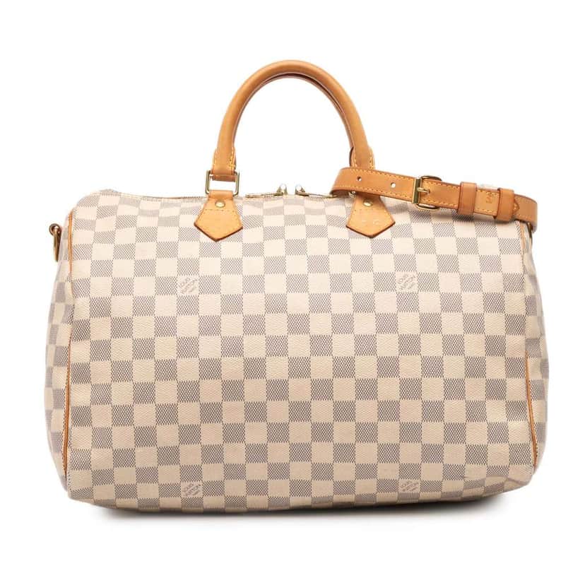 Louis Vuitton Damier Azur Speedy Bandouliere 35 White Canvas Good condition - Front View