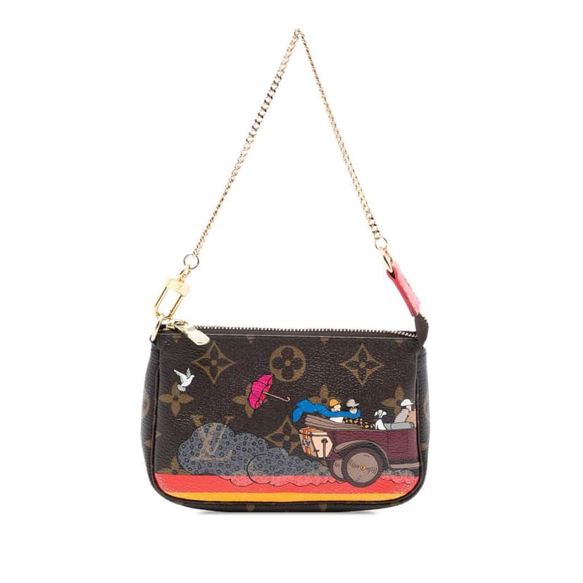 Louis Vuitton Monogram Evasion Illustre Mini Pochette Accessories Brown Good condition - Front View