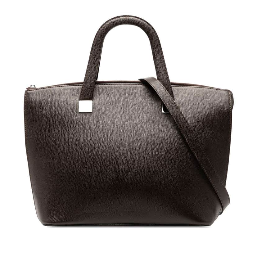 Celine Grained Calfskin Satchel Brown Leather Good condition - Front View