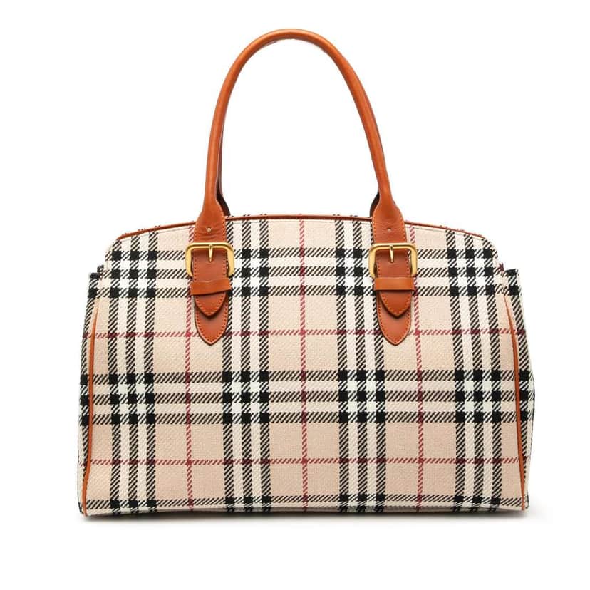 Burberry House Check Wool Tote Brown Wool Good condition - Front View
