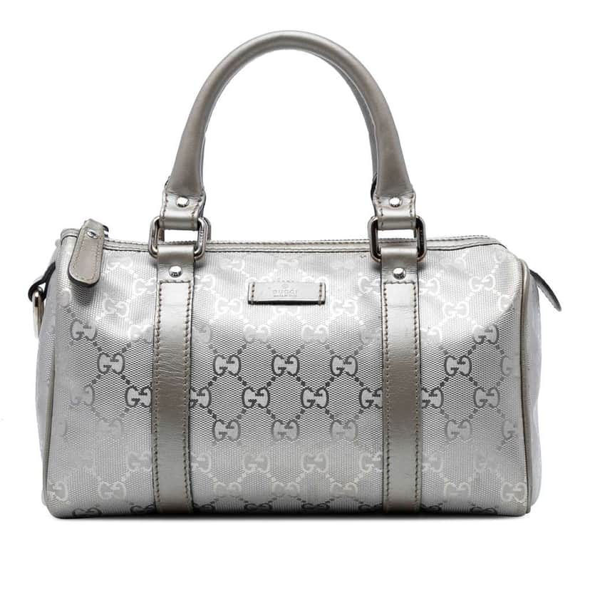 Gucci GG Imprime Joy Boston Silver Canvas Good condition - Front View