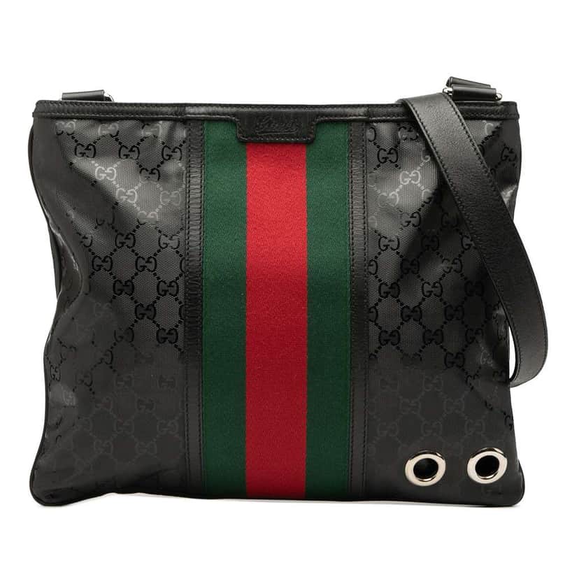 Gucci GG Imprime Web Crossbody Black Canvas Good condition - Front View