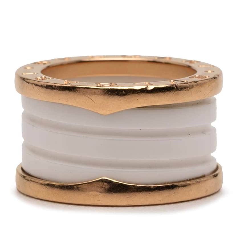 Bvlgari 18K Yellow Gold and Ceramic B.Zero1 Three Band Ring Gold Gold Good condition - Front View