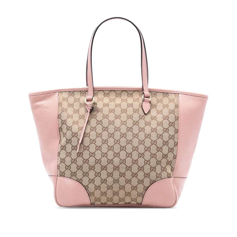 Gucci GG Canvas Bree Zippered Tote Brown Canvas Good condition - Front View