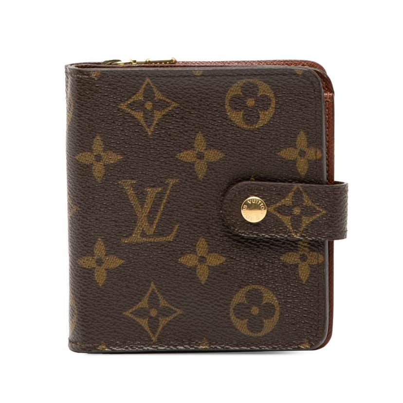 Louis Vuitton Monogram Bifold Compact Wallet Brown Good condition - Front View
