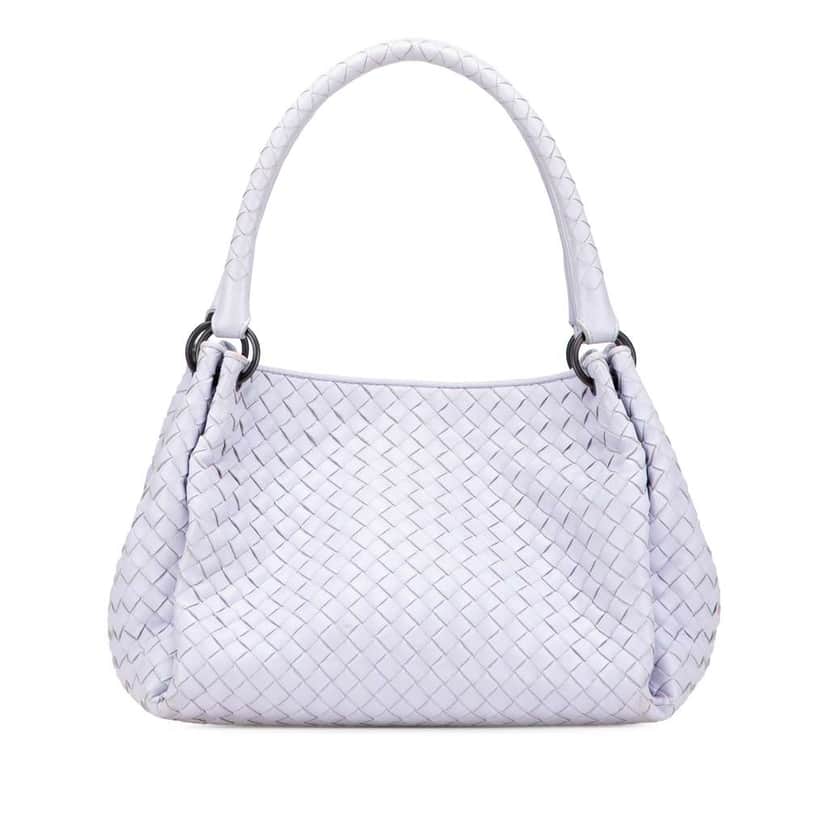 Bottega Veneta Nappa Intrecciato Parachute Tote Purple Leather Good condition - Front View
